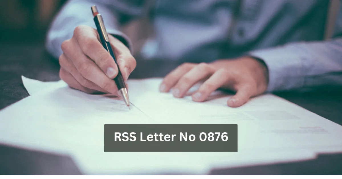 RSS Letter No 0876